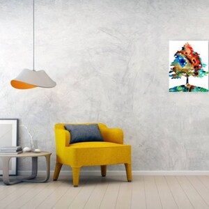 Colorful rainbow colors tree fine art print.  Offered as nature furnishings, trees wall art decor and rustic accents.
