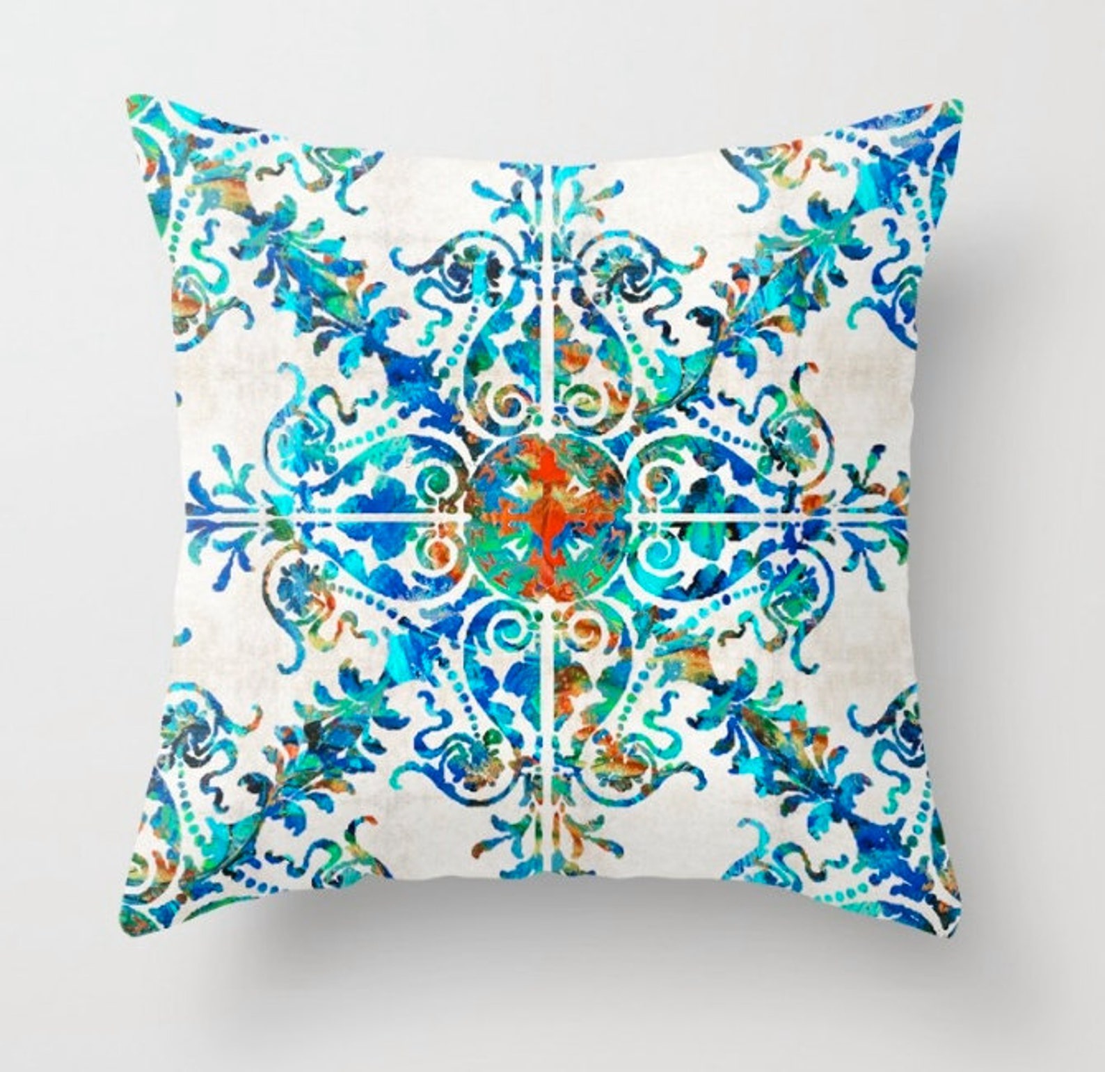 Throw Pillow Mandala Art COVER Design Home Pattern Sofa Bed Etsy