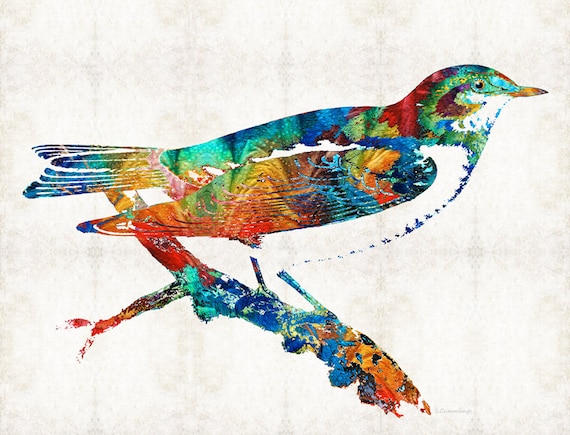 Colorful Bird Art PRINT From Painting Birds Song Wings Primary Colors  Garden Spring Watching CANVAS Rainbow Color Gift Large Wildlife Nature -  Etsy