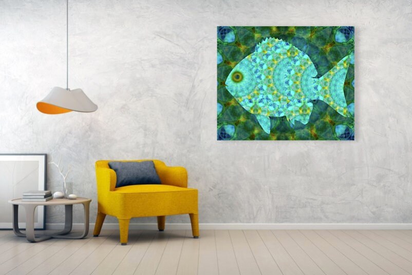 Colorful Nautical Beach Fish Art PRINT from Painting Beachy Etsy