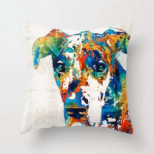 Great Dane Pillow COVER Art Dog Pet AKC Puppy Black Blue Fawn Harlequin Merle Decor Artsy Decorating Made Easy Living Room Bedroom Bedding