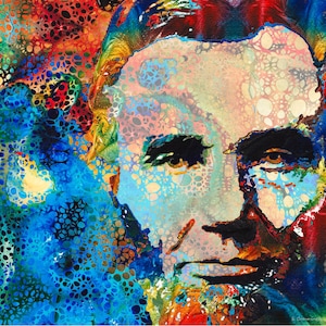 Abraham Lincoln Portrait Art PRINT Honest Abe American President Civil War America CANVAS History Buff Gift Ideas Artwork Historical People