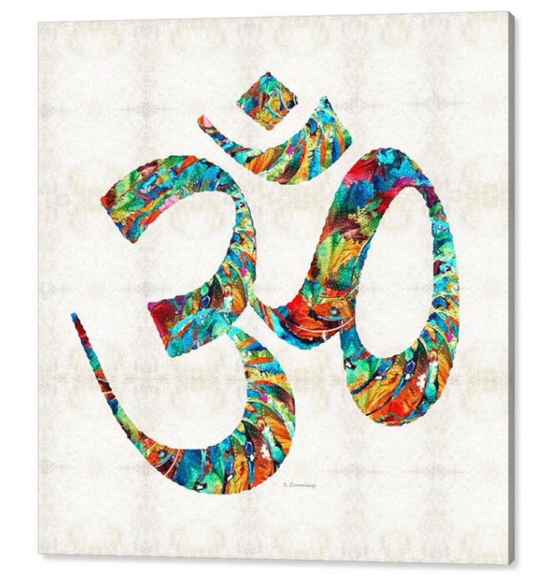 Abstract Colorful Om Symbol 36x36 Art Print From Painting - Etsy