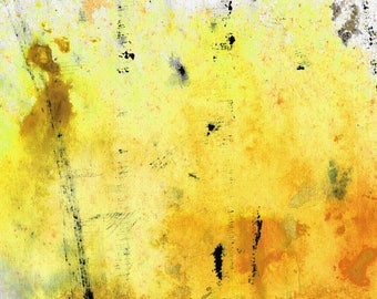 Abstract Landscape Art PRINT from Painting Black White Orange Lemon Yellow Gold Gray Mustard Modern CANVAS Square Large Artwork Contemporary