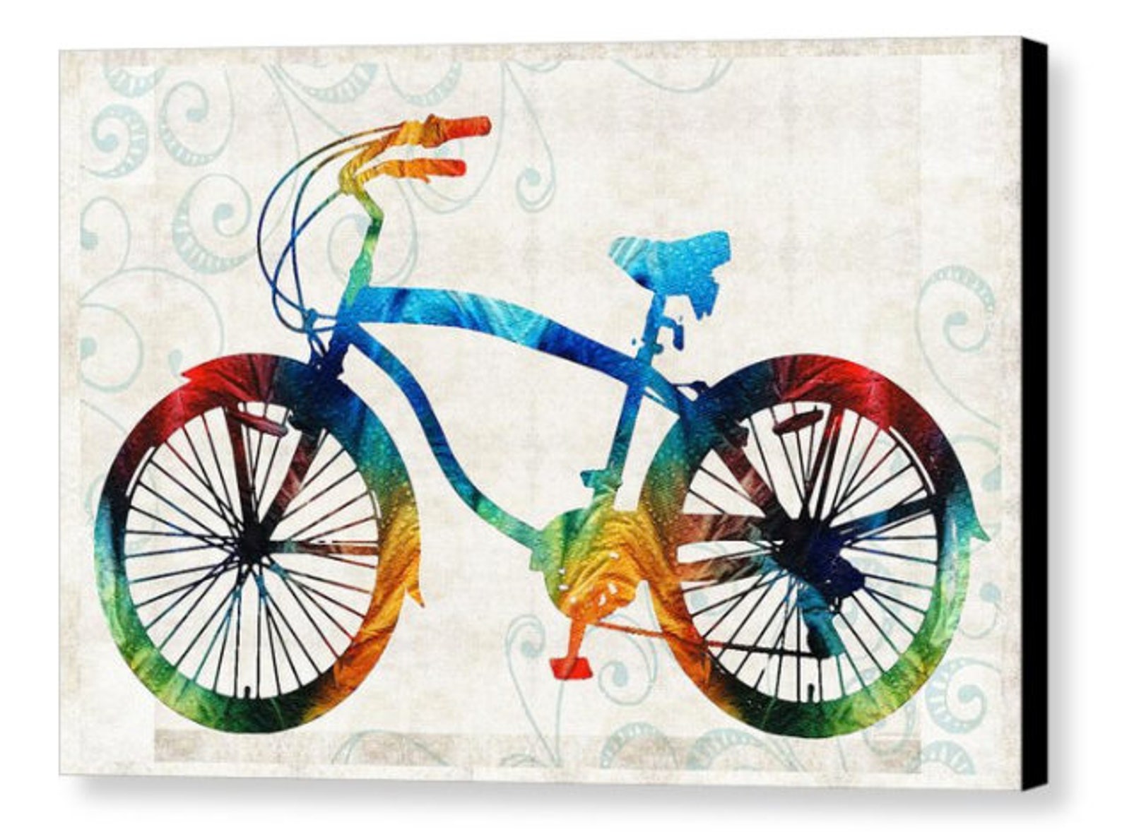 Bike Art PRINT From Painting Bicycle Cycle Primary Colors - Etsy