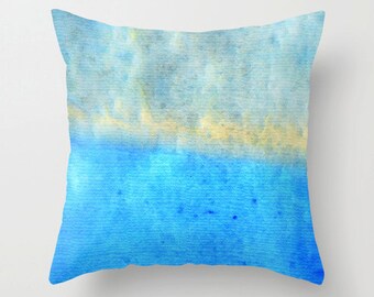 Throw Pillow Blue And Yellow Art COVER Design Home Sofa Bed Chair Soft Couch Decor Artsy Decorating Made Easy Living Room Bedroom Bedding