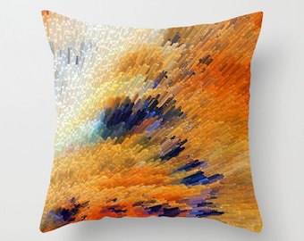 Throw Pillow Abstract Art COVER Design Home Modern Yellow Orange Brown Decor Artsy Decorative Accent Pillows Living Room Bedroom Bedding