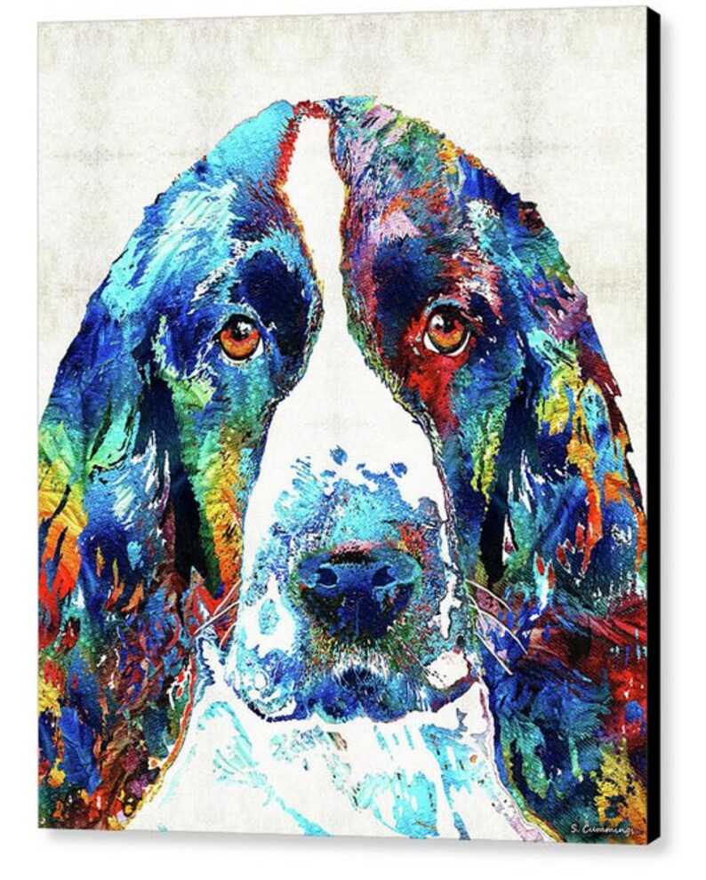 Colorful English Springer Spaniel Dog Art PRINT From Painting - Etsy UK