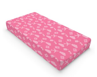 Baby Changing Pad Cover | Pink | Aviation | Pilot | Flight Attendant | Travel