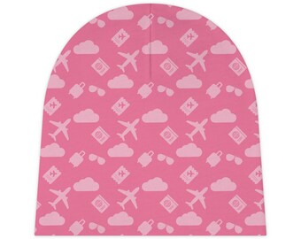 Wereldreiziger babymuts | Roze | Luchtvaart | Piloot | Reis