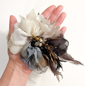 Fabric Brooch in Brown main image 1