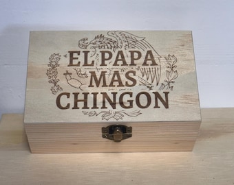 El Papá Más Chingon shot glass box