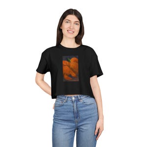 Vibrant Women&#39;s Crop Tee &quot;Oranges, 2025&quot;