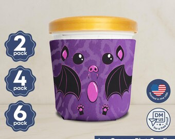 Bat Ice Cream Pint Coolie | Spooky Sweet Pint Sleeve