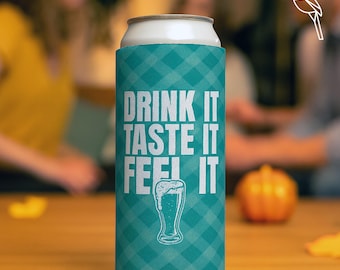 12oz Slim Can Cooler - Fun Beer Sleeve, Party Favor