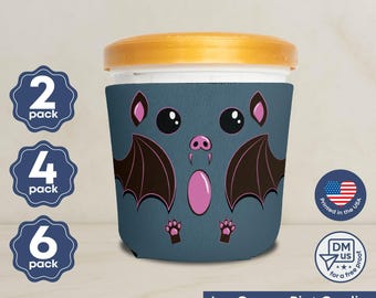 Bat Ice Cream Pint Coolie | Spooky Season Gift