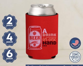 Funny Bachelorette Party Can Coolie - Drink in One Hand, Ring in the Other