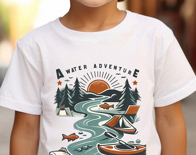 Boys Camping Shirt – Outdoor Adventure T-Shirt for Kids, Hiking & Fishing Graphic Tee