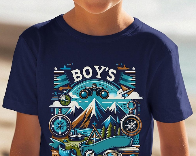 Boys Adventure Shirt – Camping Graphic Tee, Nature Explorer T-Shirt for Kids