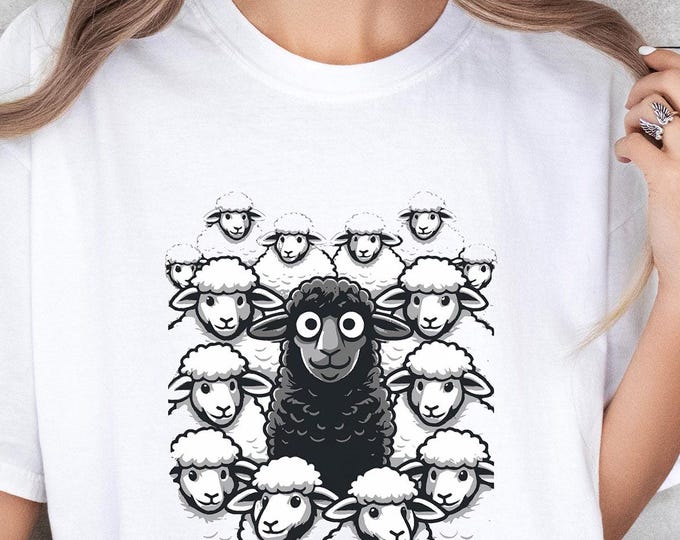 Black Sheep Shirt – Funny Graphic Tee, Unique Humor T-Shirt, Quirky Sheep Gift