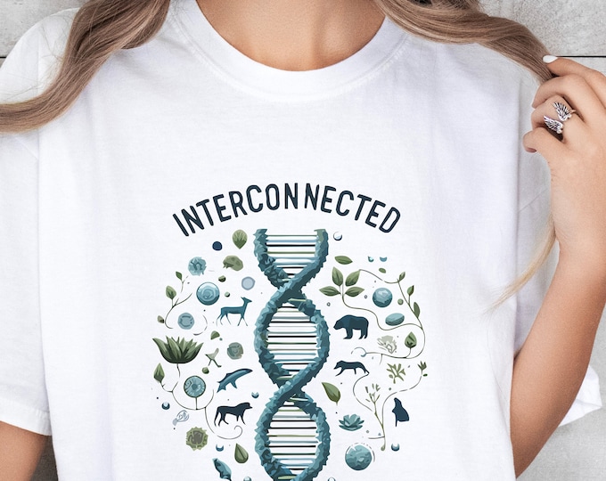 DNA Tree of Life Shirt – Nature Graphic Tee with Botanical Spiral Art