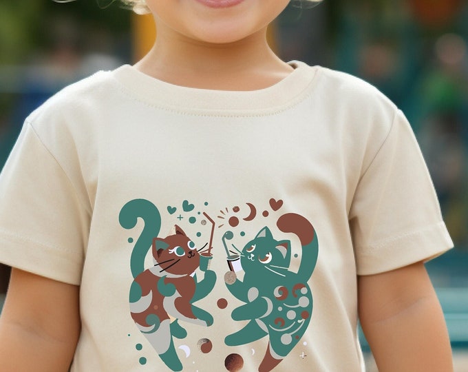 Cat Toddler Shirt – Animal Graphic Top for Kids