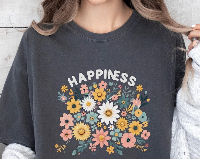 Floral Graphic Tee – Flower Print T-Shirt for Women