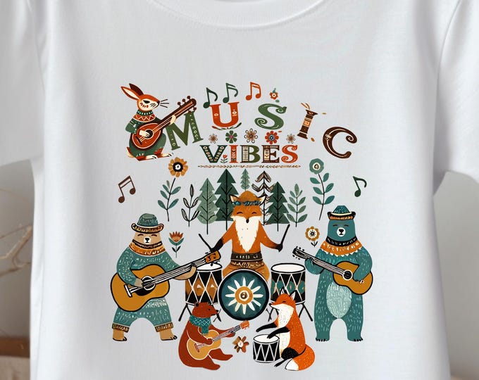 Toddler Music Shirt – Animal Band Kids T-Shirt, Musical Theme Tee for Girls & Boys