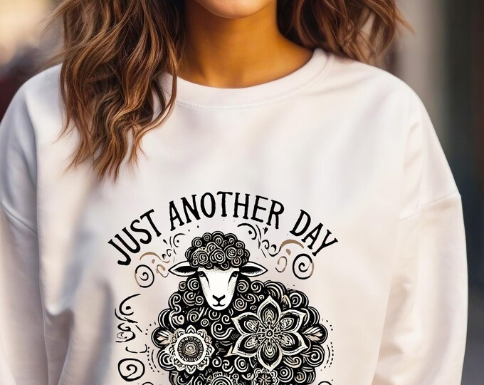 Sheep Graphic Sweatshirt – Funny Animal Quote Cotton Crewneck