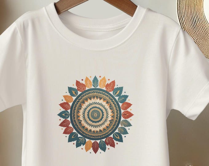 Girls Sun Mandala T-Shirt – Boho Youth Graphic Tee