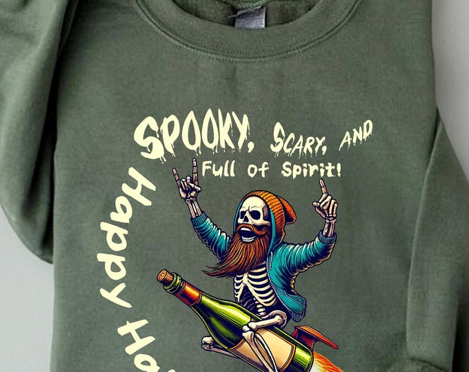Spooky Skeleton Halloween Sweatshirt – Funny Party Graphic