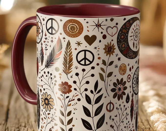 Nature Flower Mug – Hippie Peace Coffee Cup