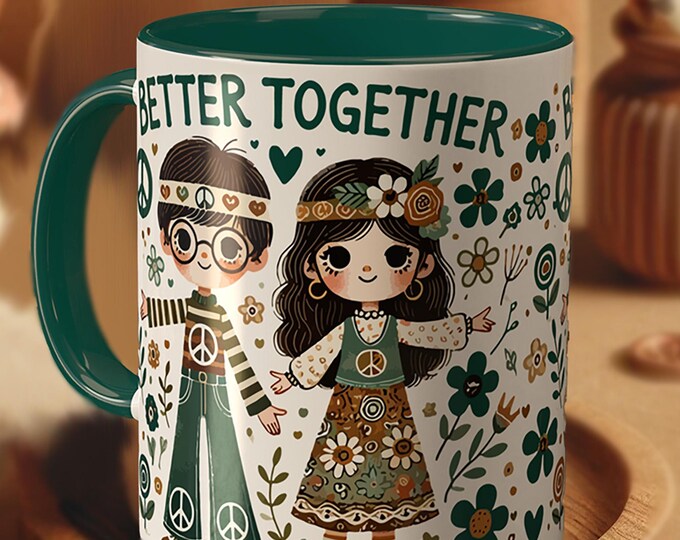 Boho Friends Coffee Mug, Illustrated Girls, Friendship Gift