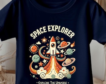 Space Explorer Kids Shirt – Rocket Ship Toddler Tee, Planet Adventure T-Shirt