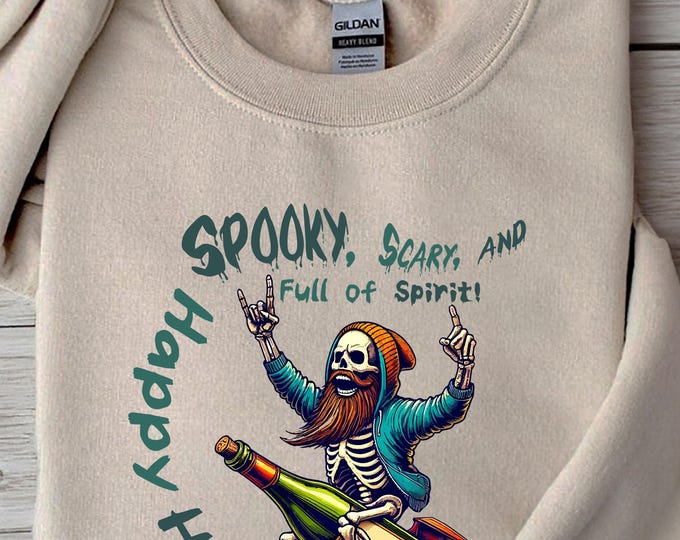 Spooky Vibes Skeleton Halloween Sweatshirt – Funny Dancing Skull Top