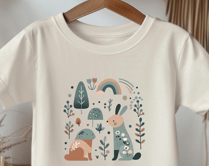 Toddler Bunny T-Shirt – Woodland Animal Graphic Tee