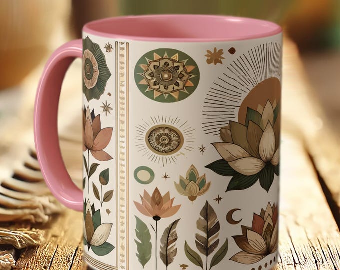 Yoga Coffee Mug – Lotus Mandala Cup for Mindful Moments