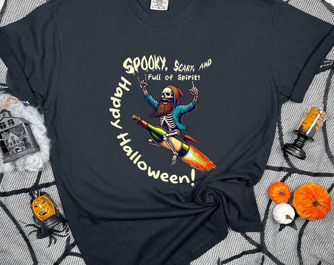Spooky Skeleton Halloween T-Shirt, Funny Fall Tee