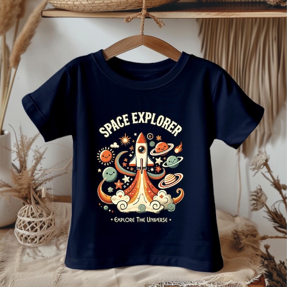 Space Explorer Kids Shirt – Rocket Ship Toddler Tee, Planet Adventure T-Shirt