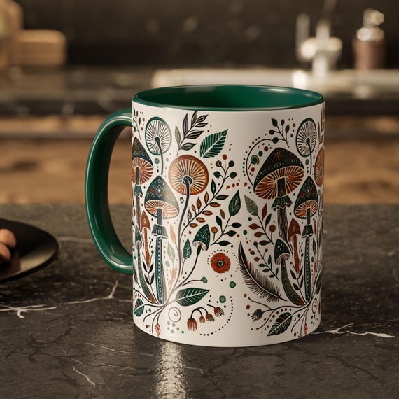 Cottagecore Mushroom Mug – Forest Coffee Cup for Nature Lovers