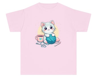 Yarn Ball Delight Kitten Tee for Girls