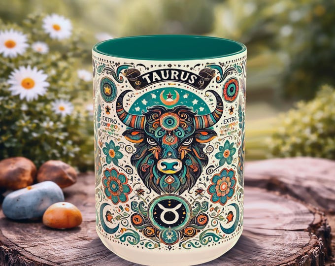 Taurus Zodiac Mug – Astrology Coffee Cup with Bull Design