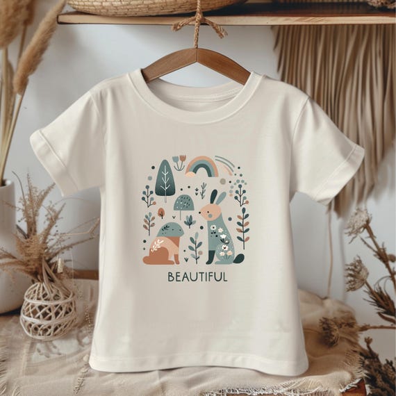 Toddler Bunny T-Shirt – Woodland Animal Graphic Tee