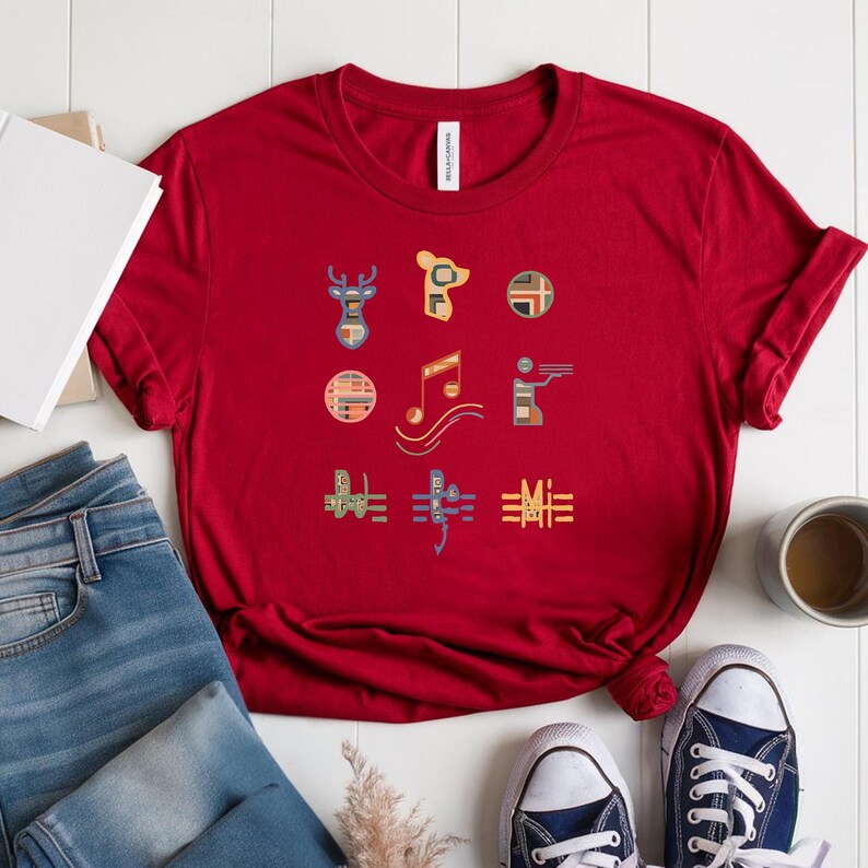 Colorful Abstract Music Tee, Modern Geometric Art Shirt, Unisex