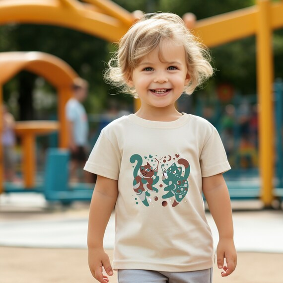 Cat Toddler Shirt – Animal Graphic Top for Kids
