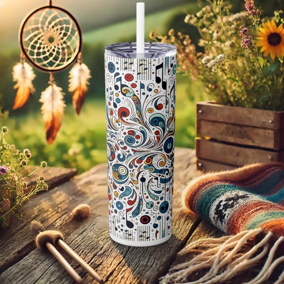 Artistic Floral Tumbler – Stainless Steel Travel Cup for Creative Souls
