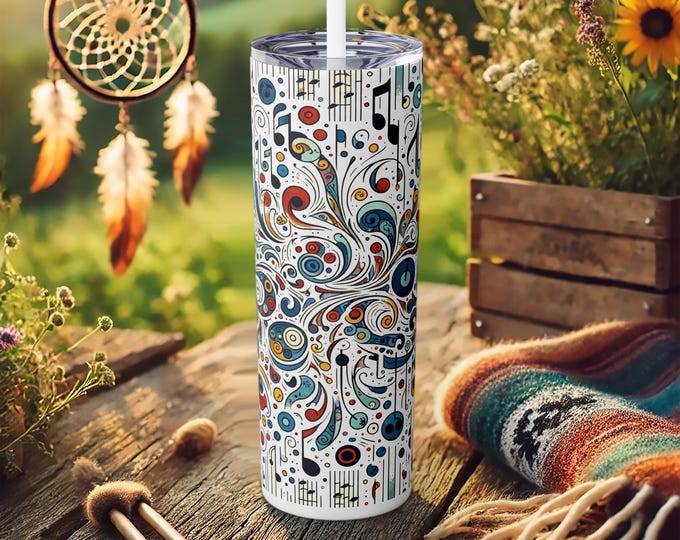 Artistic Floral Tumbler – Stainless Steel Travel Cup for Creative Souls