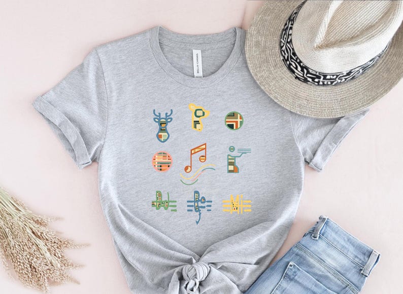 Colorful Abstract Music Tee, Modern Geometric Art Shirt, Unisex