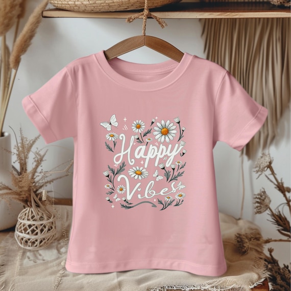Daisy Graphic Toddler T-Shirt – Happy Vibes Floral Tee