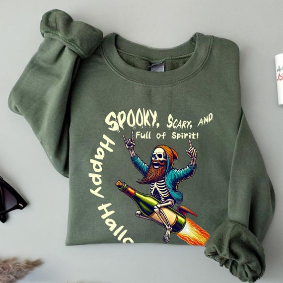 Spooky Skeleton Halloween Sweatshirt – Funny Party Graphic